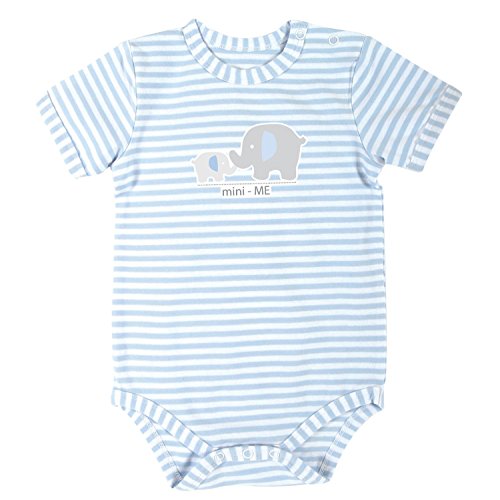 Stephan Baby Mini-Me Blue Stripe Stripe Snapshirt Filiper Cover, elefante bebê e mamãe, 3-6 meses