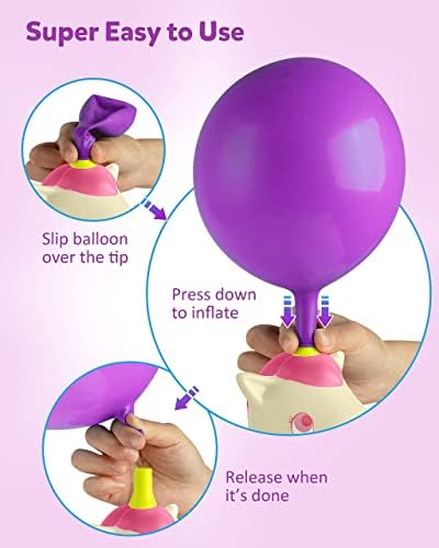 Bomba de balão de unicórnio coogam + 100pcs de cor de arco -íris de bola de balões com tiras de fita de bola de 16 pés
