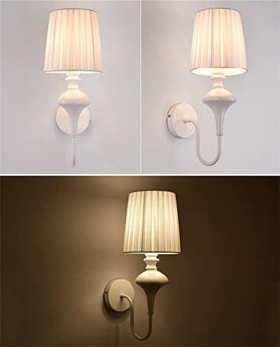 Zlxdp White Taber Shade Lâmpadas de parede 1 Luz de luz romântica de cabeceira de cabeceira de cabeceira para quarto para quarto da sala