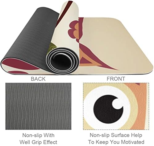 Yoga Mat, tapetes de ioga para treino doméstico, tapete de exercícios, tapetes de exercícios, pilates tapete, padrão de folhas de coruja