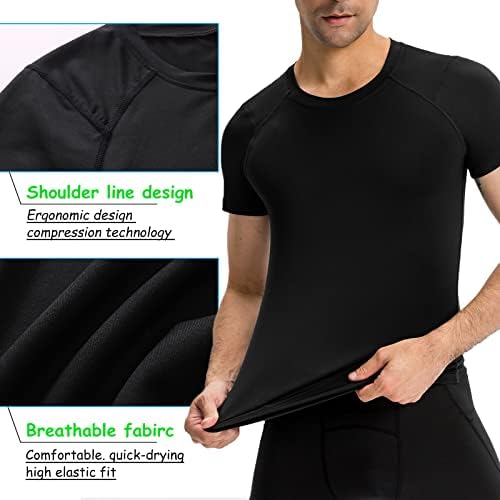 3 Pacote camisas de compressão masculinas Athletic fria seca de manga curta para homens camisetas camisetas camisetas de camiseta base