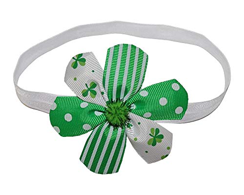 WD2U meninas bebês infantil St Patricks verde cabelos de flor personalizada fiana esticada na cabeça