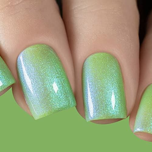 Esmalte de gel de cor holográfico vishine, 16 ml grama verde brilha