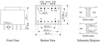 Transformador de isolamento de soldagem de PCB YHDC PE3515-I 3,5VA 230V/12V