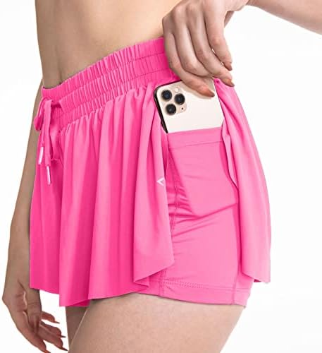Seainteson Womens Summer Surfras de cordão ativo mulheres que executam shorts de cintura elástica de cintura alta com 2 bolsos