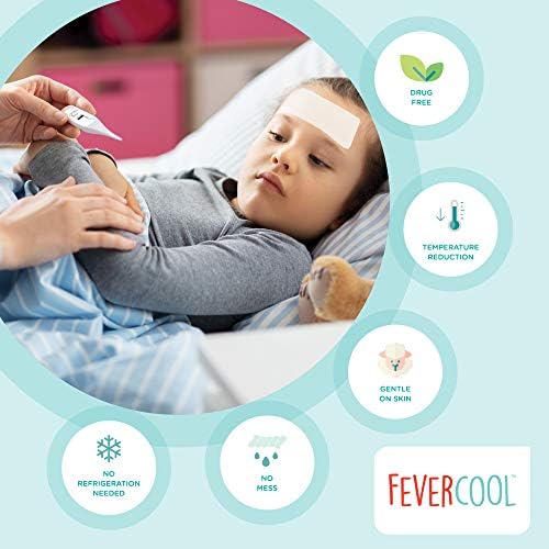 Medagel Fevercool Patches - remendos de resfriamento para febre, alívio da enxaqueca e dor de cabeça | Feito nos