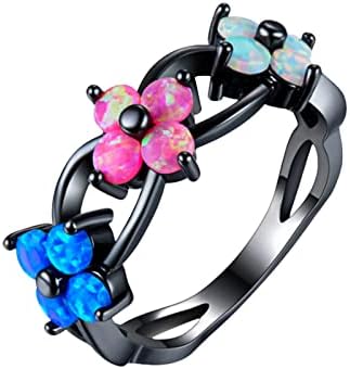 2023 Novo vintage requintado Flores Damas Anel Opal Ring Ring Ring Jewelry Gifts Ring Anel de gravidez para dedo
