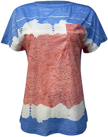 Blusa do pescoço da tripulação feminina outono verão 2023 Roupas de manga curta Camiseta de algodão de algodão para mulheres 8f 8f