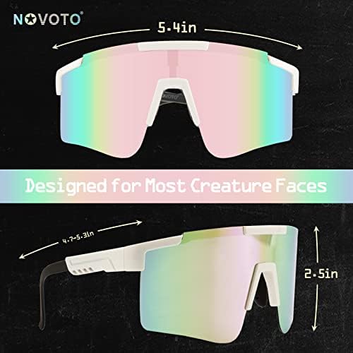 Óculos de sol esportivos polarizados Novoto para homens e mulheres, óculos de sol de proteção UV400 para juventude, beisebol,