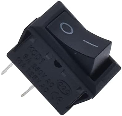 Larro Rocker Switch 10pcs KCD1-101 interruptor de potência do balancim 6A250V 10A125V interruptor de botão Skpt 2 pés 15 * 21m