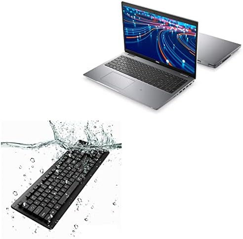 Teclado de ondas de caixa compatível com Dell Latitude 5520 - teclado aquaproof USB, teclado USB de água à prova d'água lavável para Dell Latitude 5520 - Jet Black
