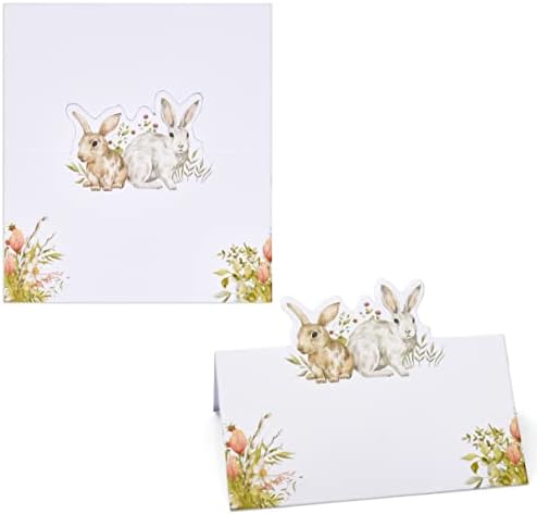 100 pacote de páscoa cartões de lugar de férias carard de nome dado de corte coelho de coelho Configuração de cartões