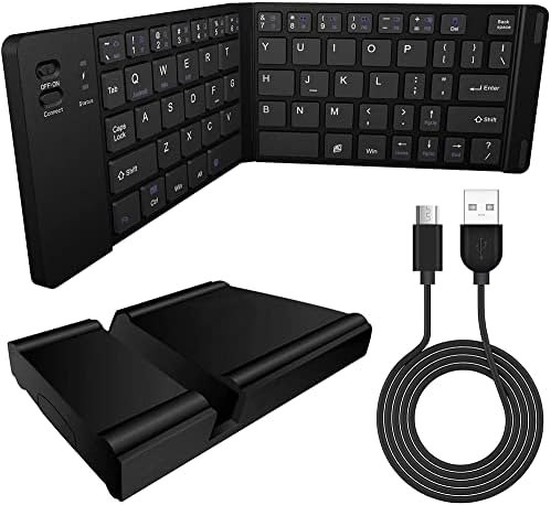 Funciona da Celllet Ultra Slim dobring -Wireless Bluetooth Teclado compatível com o Samsung Galaxy Mega com Holderstand - Teclado recarregável de tamanho completo!