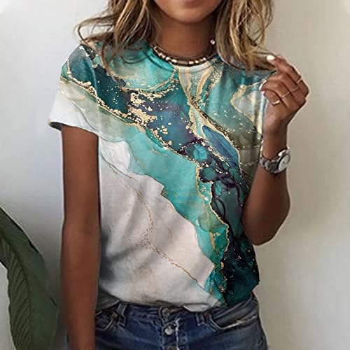 Camiseta de verão para feminino com estampa de moda Tops Blusa de manga curta 2023 camisas casuais da moda