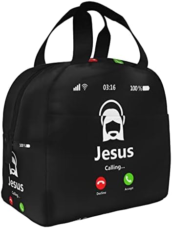Swpwab Jesus está chamando a bolsa Bento, portátil de folha portátil reutilizável, Christian para homens e mulheres