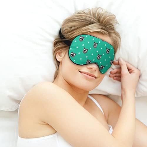 Belas máscaras de olhos macios de guaxinins com cinta ajustável confortável para dormir para dormir