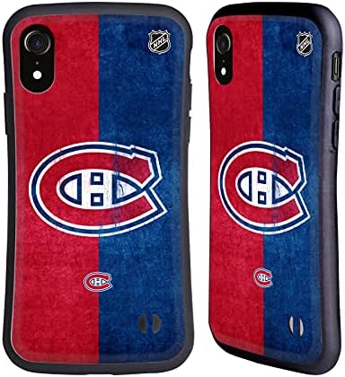 Projetos de capa principal licenciados oficialmente NHL Half Montreal Canadiens Hybrid Case Compatível com Apple iPhone XR