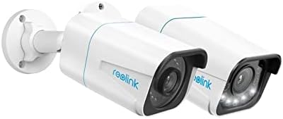 Reolink 4K Poe Segurança câmeras IP ao ar livre, detecção de humano/veículo, zoom óptico de 5x, holofotes de movimento, lapso de tempo, áudio bidirecional, armazenamento de cartão SD de 256 GB, pacote RLC-810A com RLC-811a