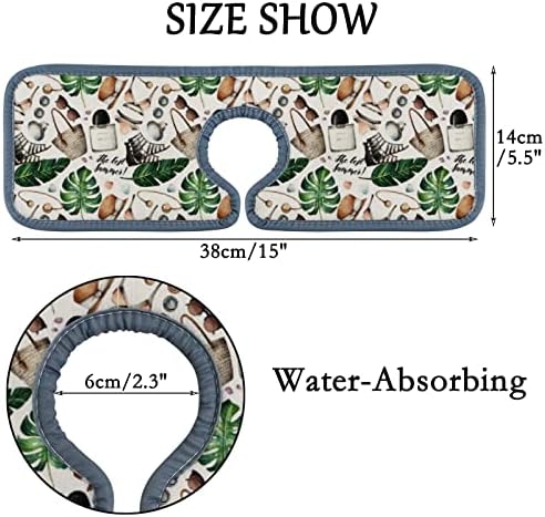 Tapetes de torneira de cozinha 4 peças Acessórios da moda aquarela absorvente a pia de torneira contador de banheiros