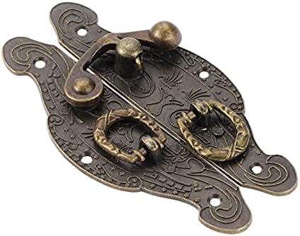 Ganfanren Caso de madeira de latão antigo Hasp Vintage Decorative Jewelry Gift Box São da fivela de fivela de fivela de fivela do