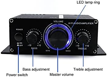 SBSNH 12V Mini Audio Power Amplifier Receptor de áudio digital Amp canal duplo 20w+20w Bass Treble Volume Control para