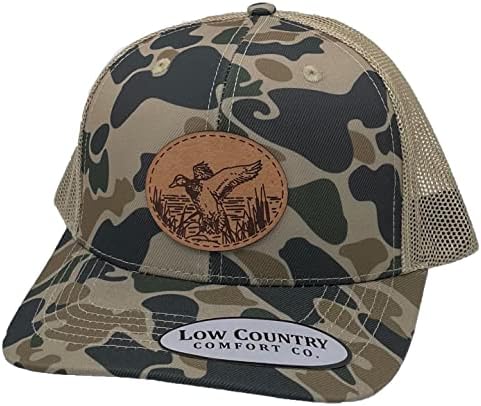 Low Country Comfort Co. Official Duck Landing Leather Patch Hat - Em confortável Snapback Trucker Hat!