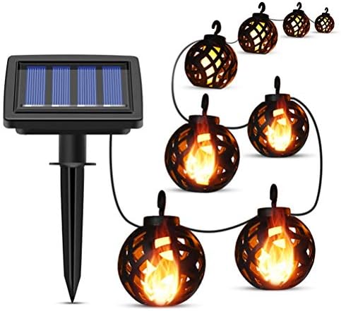 Lukeo Solar String Lights LED LED ao ar livre à prova d'água chama pendurada lumin