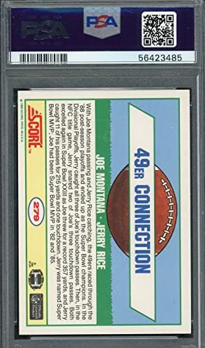 Joe Montana Jerry Rice 1989 Cartão de futebol 279 PSA 9