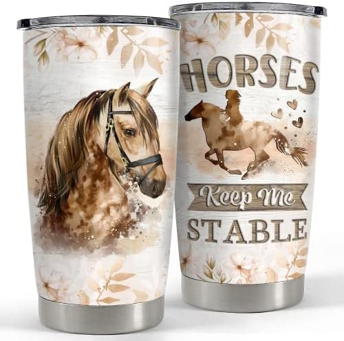 Motivação do copo de cavalo de areia 20 onças de copos com presente de tampa para mulheres menina filha irmã amantes
