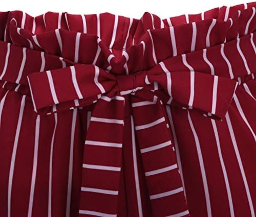 IYYVV Women Stripe Imprimir bolso de bolso High Bandage Easy Elastic Casual Casual Pants curtas
