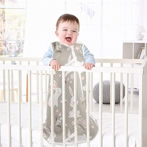 Vvfelixl Sack Sack para bebês recém -nascidos - coelhos fofos coelhos pálidos dahlia pálida cobertor vestível - saco de transição para bebês - terno de sono para criança 12-24 meses