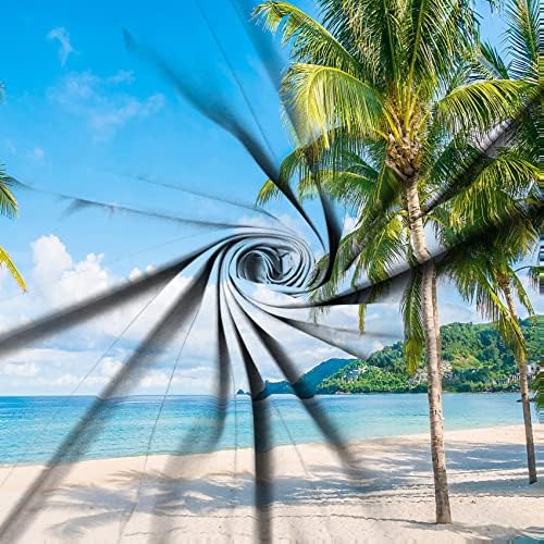 Cortina de chuveiro de oceano de praia asdcxz, palmeiras tropicais azul céu sol sol areia mar litoral cena decoração de banheiro