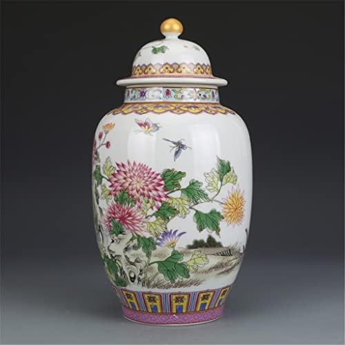 TJLSS esmalte o crisântemo coberto Jarra de chá de panela Antique Antique Jingdezhen Porcelana Ornamentos