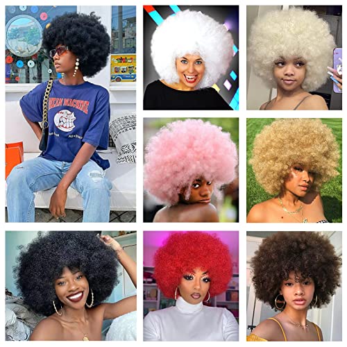 Peruca de G&T 70 Wigs Afro Curly para mulheres negras desgaste sem fúria e peruca de 8 polegadas de 8 polegadas Black Afro