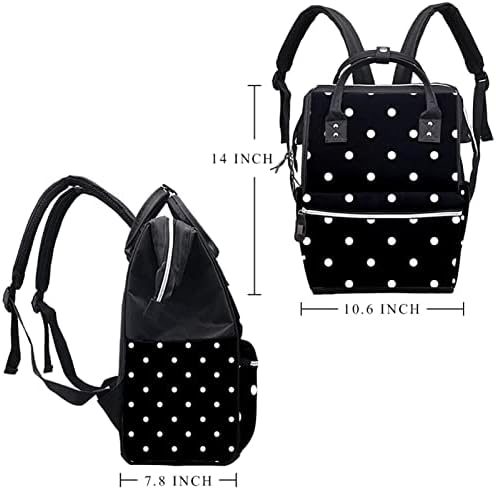 Backpack de bolinhas pretas brancas Backpack Backpack Baby Bolsas de troca de bolsas multi -função de grande capacidade