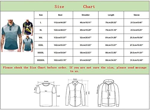 HDDK Camisetas de pólo de verão para homens, manga curta Button Backet Buttle Tops Novelty Graphic Print Sports Sports Tennis Shirt