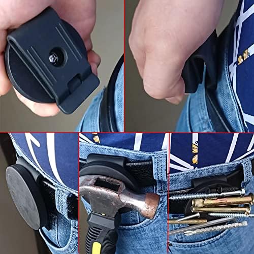 Qinwuwu 3 pcs cinturão clipes magnéticos de serviço de ferramenta magnética pesada Organizador de cinto de ímã preto para parafusos