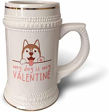 3drose Rosette - Citações dos namorados - Husky My Valentine Dog - 22oz de caneca