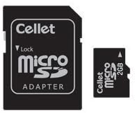 MicroSD de 2 GB do CellET para LG Smartphone Vortex Memória flash personalizada, transmissão de alta velocidade, plug and play, com adaptador SD em tamanho real.