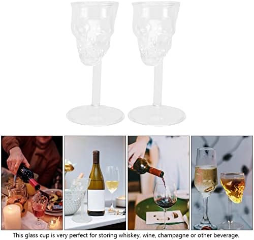CLISPEED Martini Glasses Halloween Skull Wine Glass: 2pcs Cinvent