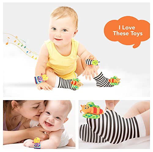 Beby Battle Socks Toys, chocalhos de pulso e localizadores de pés para menino ou menina - Novo Baby Gift Infant Toys