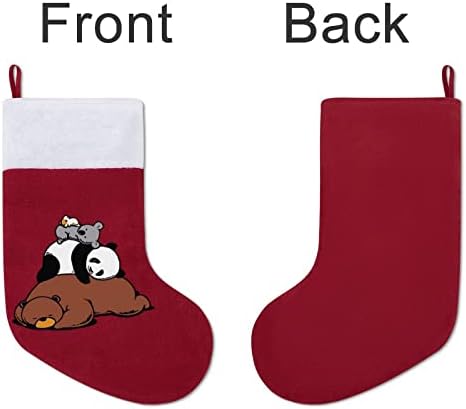 Urso panda koala natal pendurar meias de meia para lareira de natal lareira de férias decoração de casa