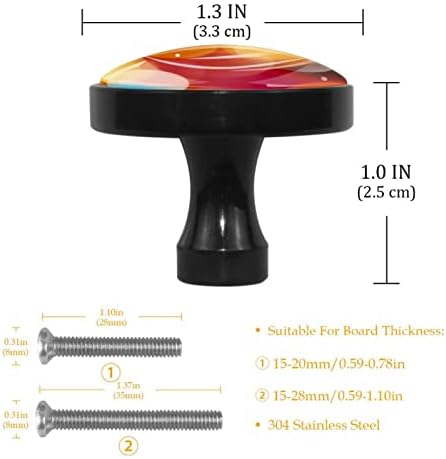 Guerotkr 4 PCs, alças de gabinete, botões de gabinete, puxadores de gabinete, botões para armários e gavetas, padrão de arte colorido de ponto