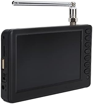 TV portátil CRYFOKT, carro portátil de 5 polegadas TV digital controle remoto Mini Suporte de TV 1080p Vídeo MP4 Mp3