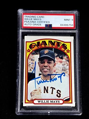 Willie Mays PSA/DNA 1972 Topps assinado cartão original 49 Autograph Auto Grade 9 - Cartões autografados de beisebol.