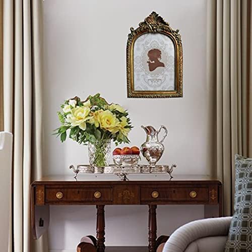 Cisoo Vintage 5x7 Bronze Gold Picture Frame e 5x7 Antique moldura branca rústica, exibição superior da mesa e penduramento de parede,