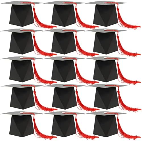 Presentes de graduação de amosfun caixa de chapéu 50pcs caixas de doces de graduação Caixa de doces Caixa de doces Caixas de tratamento