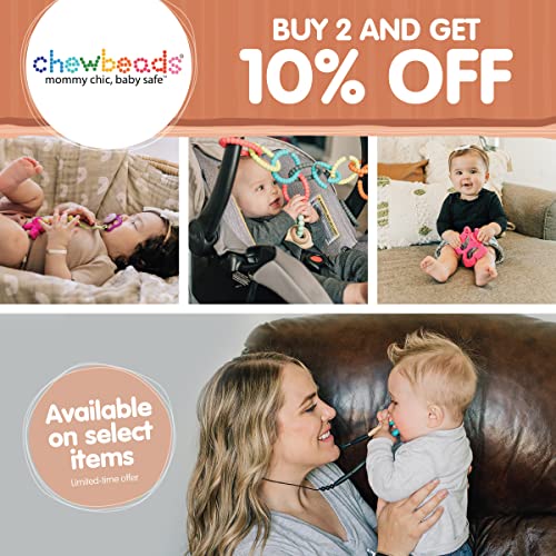 Chewbeads - Links para bebês de silicone, anéis de brinquedos para bebês - prenda brinquedos e dentes ao carrinho, assento de carro e mais - silicone de grau médico, bpa grátis e ftalato grátis - inclui 5 anéis de bebê coloridos