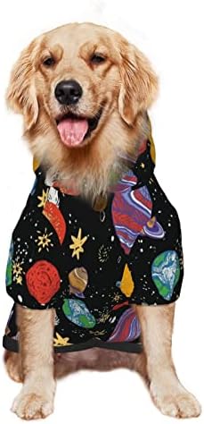 Capuz de cachorro grande Galaxy-Sky-Star-Earth Clothes Pet Sweater com chapéu de gato macio casaco X-Large
