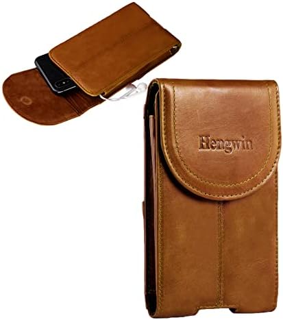 Bolsa de cinto de telefonia de couro pequeno de Hengwin para iPhone 11 xr capa com beliscão de correia de correio